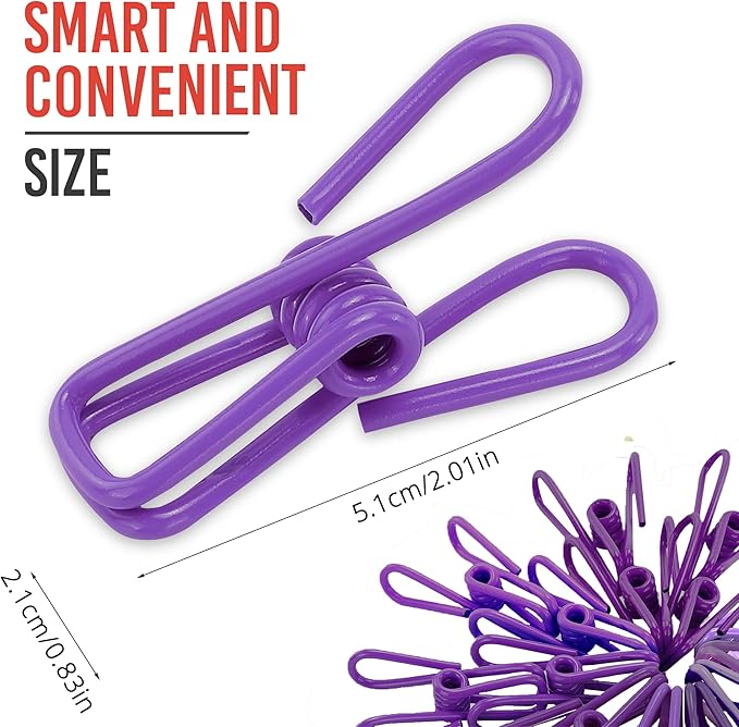 30 Pack Purple Chip Bag Clips for Food - Image 2