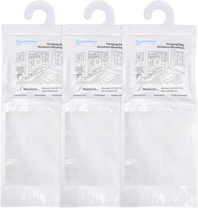 500 Gram Moisture Absorber Hanging Bags 3 Pack by Wisesorb