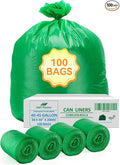100 Count 100% Biodegradable and Compostable Trash Bags, 40-45 Gallon, 20 by UnitedTradingUSAInc