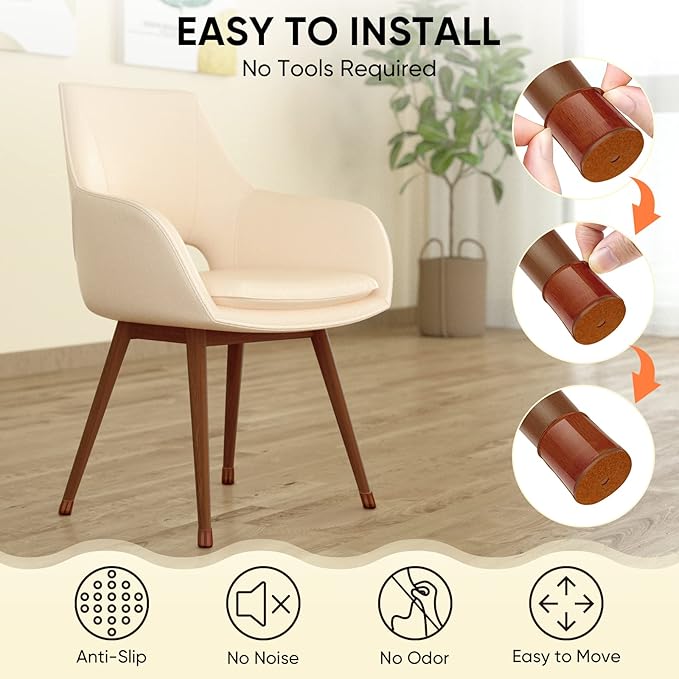 BALEINE 32 Pack Silicone Chair Leg Floor Protectors, Stool Leg Protectors Cap - Image 6