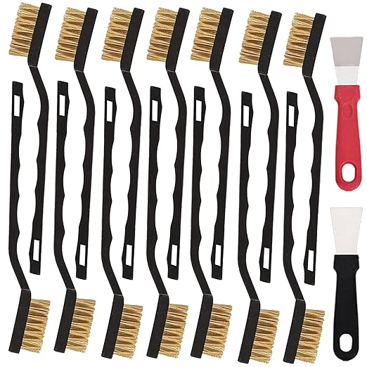 24 Pcs Mini Brass Brush Set, Brass Scratch Brush by Unknown