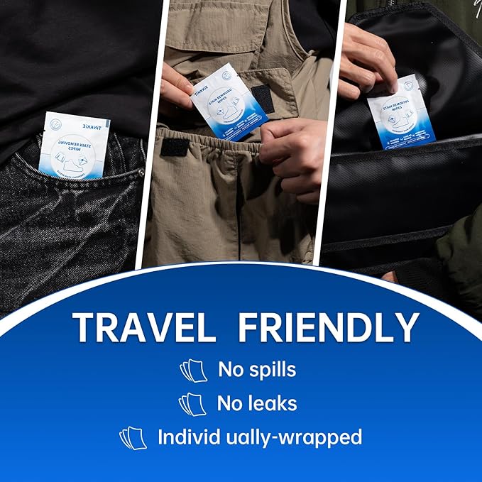 100-Pack Stain Remover Wipes, Portable Clothing Stain Remover Wipes, Instant - Image 5