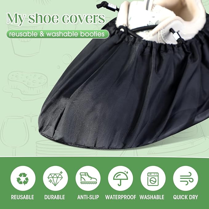 Frienda 8 Pairs Non Slip Reusable Shoe Covers Waterproof Boot Covers - Image 4