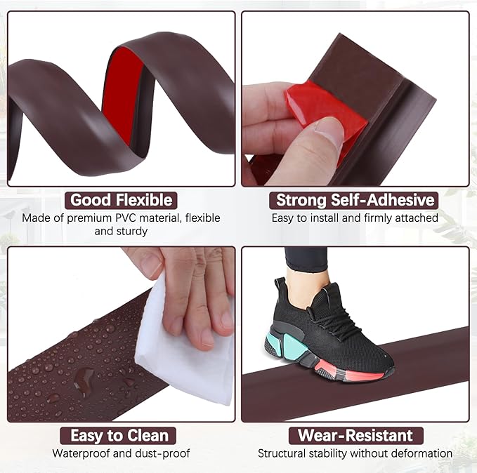 Vinyl Door Threshold Flooring Transition Strip Self Adhesive Carpet Edging Strip - Image 4