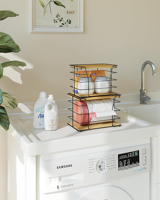 2 Pack Trash Bag Holder/Dispenser, Stackable Storage Laundry Kitchen Organizers - Image 7