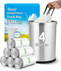 4 Gallon 320 Counts Strong Drawstring Trash Bags Garbage Bags by Teivio by Teivio