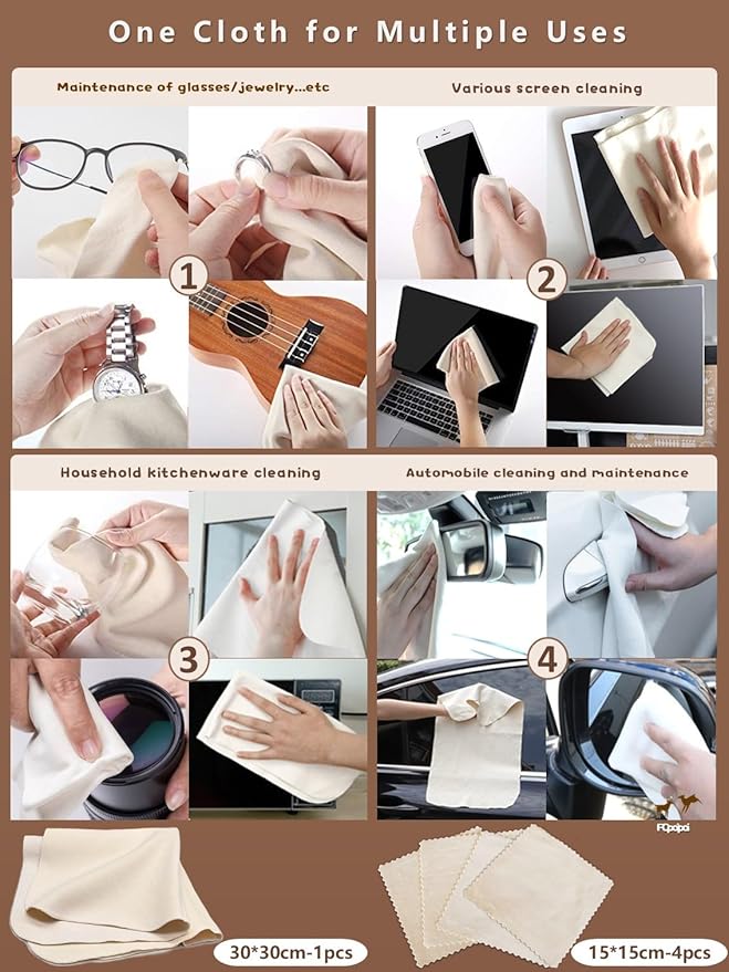 Eyeglass Cleaning Cloth Natural Chamois Leather Camera Lens Cleaning - Image 4