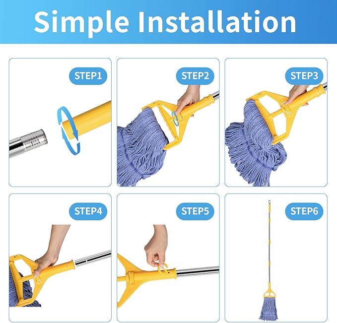 Commercial Mop with Extra Head Replacement, 63Inch Handle Heavy Duty Industrial - Image 7