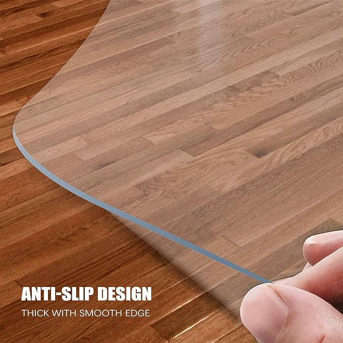 Kuyal Clear Chair mat for Hardwood Floor 36 x 55 inches Transparent Floor Mats - Image 6