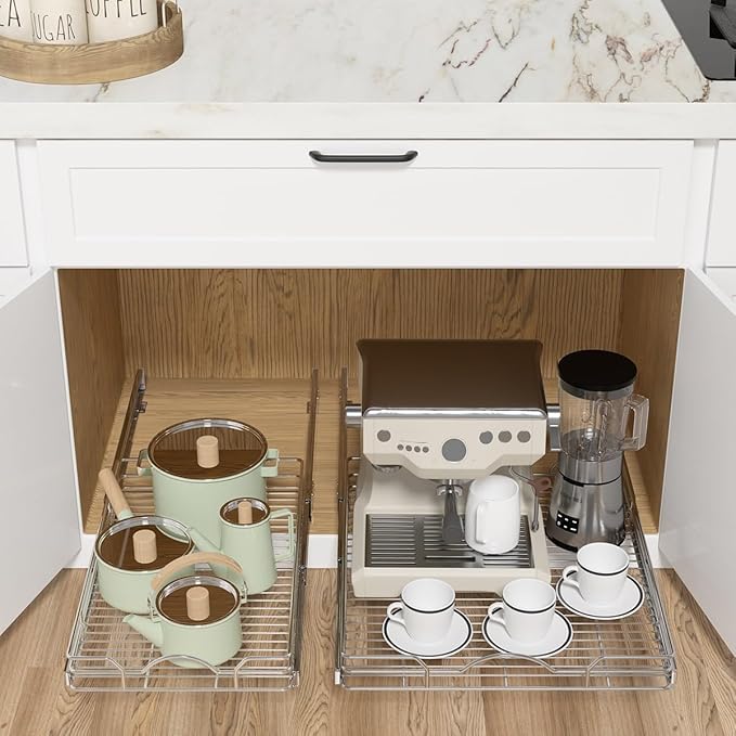 OCG Pull Out Cabinet Organizer, Pull out Shelves 1 Tier, Cabinet Slide Out - Image 4