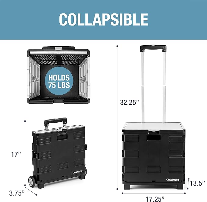 CleverMade Collapsible Wheeled Crate - Image 2