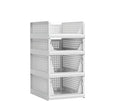 Proarea 4 Pack Stackable Plastic Storage Basket Closet Organizer Bin Foldable by Proarea