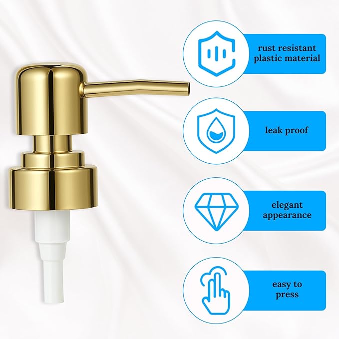 2 Pack Gold Soap Dispenser Pump Replacement Top Dispenser Pumps Refill - Image 3