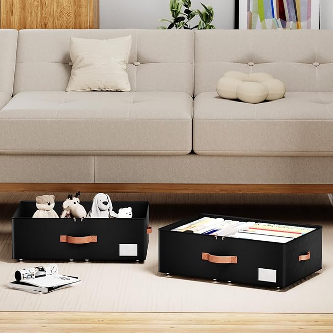 Underbed Storage With Wheels, Large Capacity 10 inches Height Storage Bins - Image 2