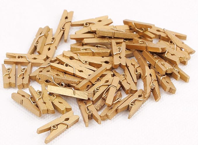 DurReus Small Wooden Clips Cute 1.5 Inch Clothespin Photo Paper DIY Craft Holder - Image 3