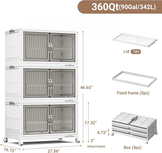 BROVIEW 360Qt Stackable Storage Bins - Image 2
