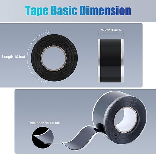 Lichamp Seal Self Fusing Silicone Tape, 1 Inch x 10 Feet x 10 Rolls, Total 100 - Image 2