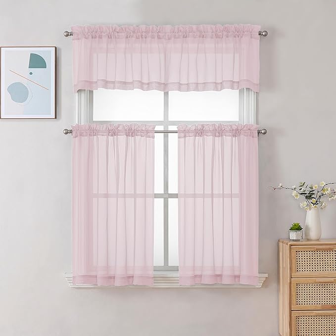 Chyhomenyc Sheer Valances for Windows, Small Window Curtains for Living Room - Image 2