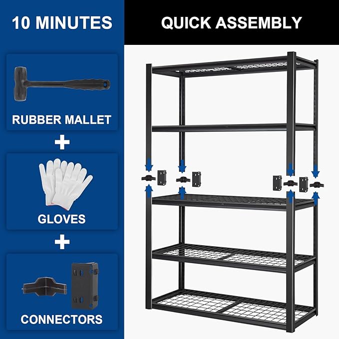 BILT HARD Garage Shelving 3000 LBS 36" W x 18" D x 72" H, Heavy Duty 5-Tier - Image 8