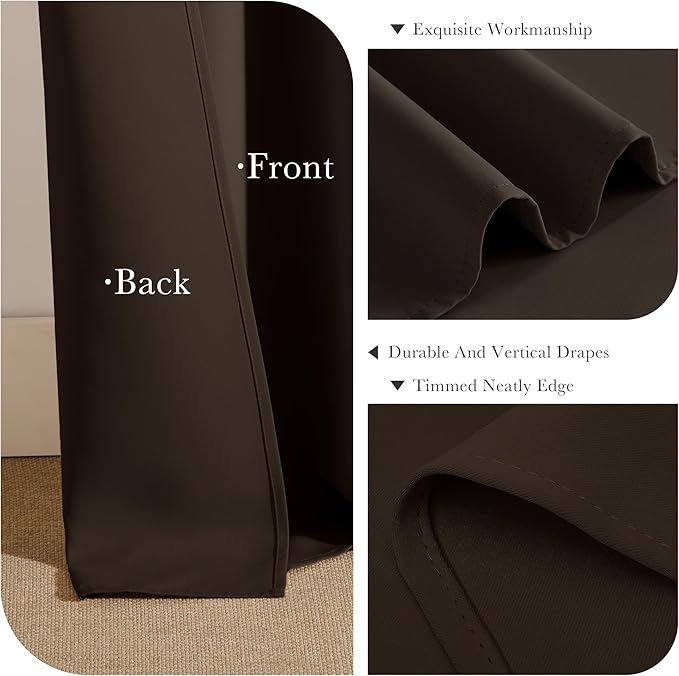 PONY DANCE Blackout Small Curtains 36 inch 2 Panels Set, Room Darkening Short - Image 5