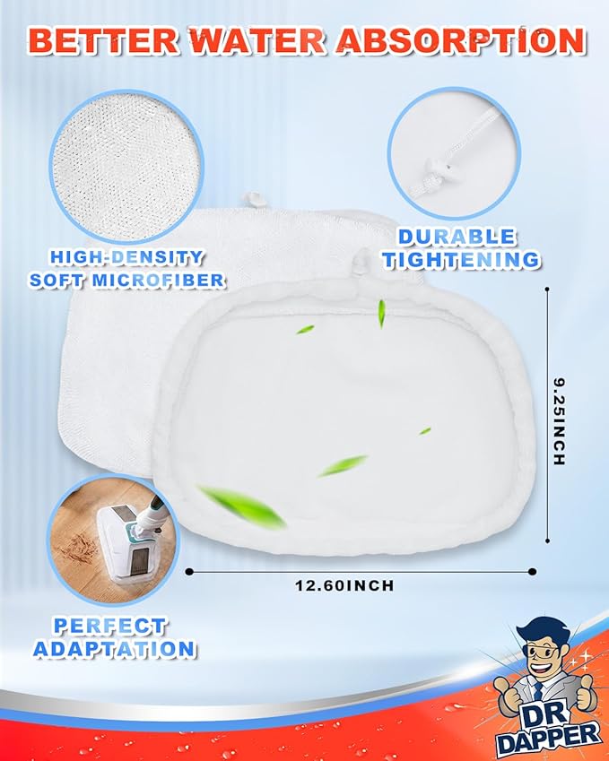 DR DAPPER 2 Pack SMP01 Steam Mop Replacement Pads Compatible - Image 3