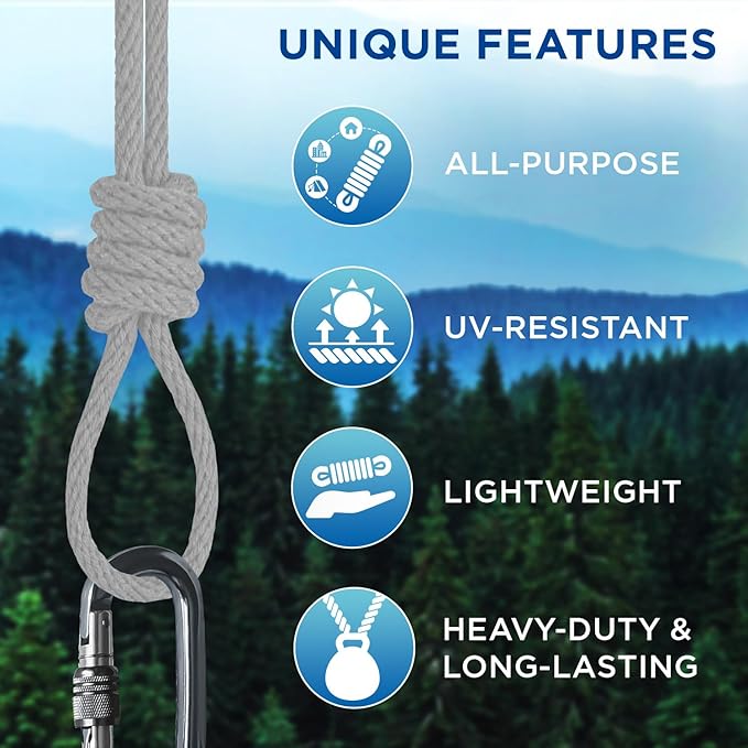 TECEUM Cotton Rope 3/16” – 50 FT – Strong All-Purpose Braided Rope – Natural - Image 4