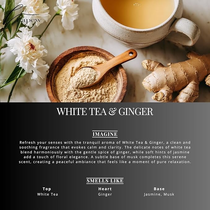 White Tea & Ginger Carpet Freshener Powder: Powerful Odor Eliminator - Image 3