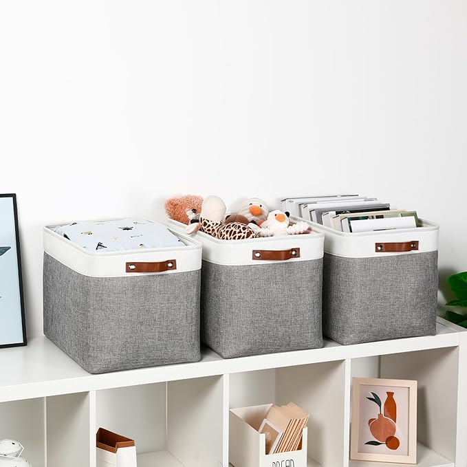 DULLEMELO Large Storage Baskets, Fabric Storage Basket - Image 3