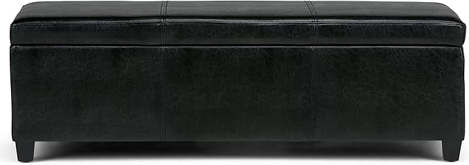 SIMPLIHOME Avalon 48 inch Wide Contemporary Rectangle Storage Ottoman Bench in - Image 8