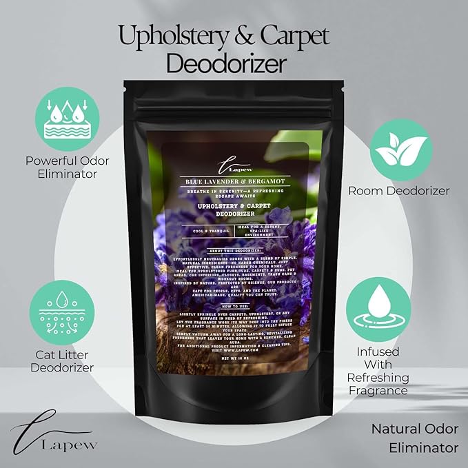 Blue Lavender & Bergamot Carpet Freshener Powder: Powerful Odor Eliminator - Image 4