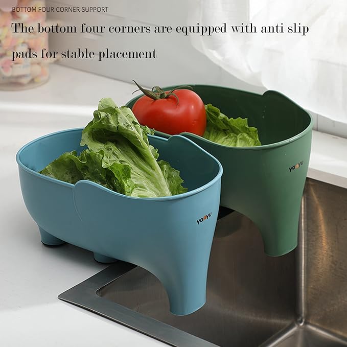 4-Piece Vegetable Fruit Drainage Basket Set - Image 2