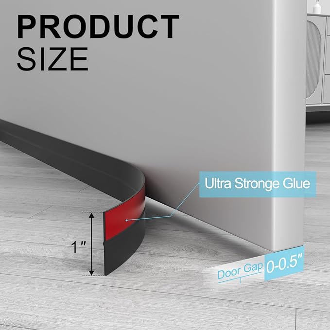 Heavy-Duty 20 ft x 2 in Weather Stripping, Door Draft Stopper Silicone Seal - Image 2