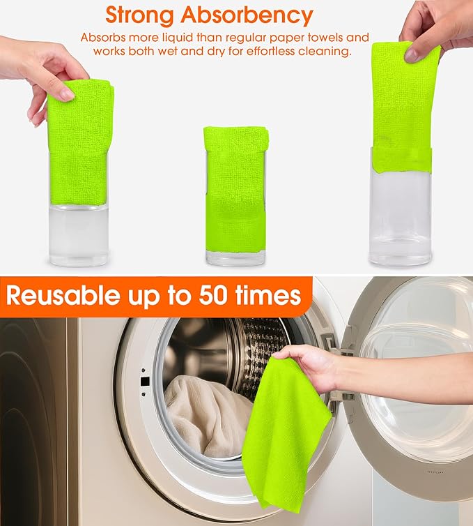 Roll of Microfiber Cleaning Cloth –100 Pack, Tear Away Microfiber Towels - Image 4