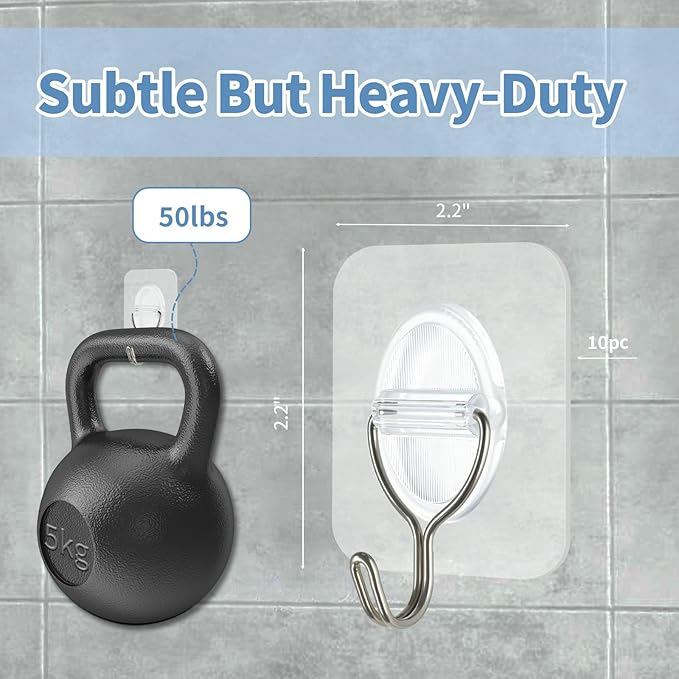Adhesive Wall Hooks No Damage, Stick On Hooks - Image 2