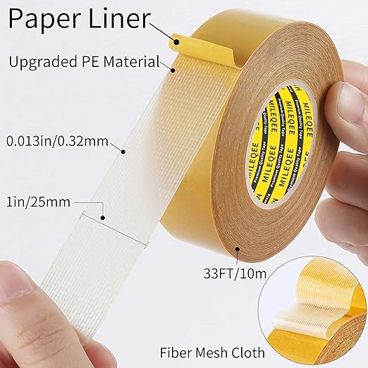 Double Sided Tape Heavy Duty, 1in x 33FT, Universal High Tack, Strong Wall - Image 2