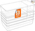 Lifewit 8 Pcs Large Bathroom Drawer Organizers, 3 Sizes Clear Plastic Storage by Lifewit