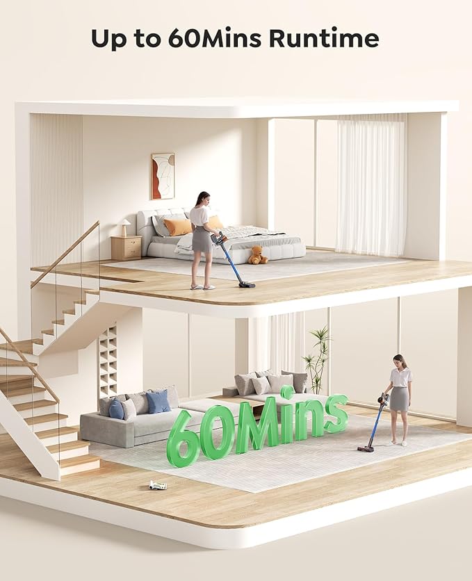 Cordless Vacuum Cleaner, 45Kpa 550W 60Mins Vacuum Cleaners - Image 6