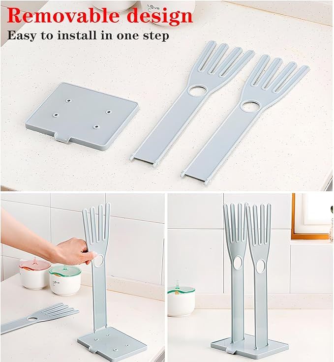 Kitchen Glove Holder Kitchen Glove Stand Holder Rubber Glover Drying Dryer Rack - Image 4