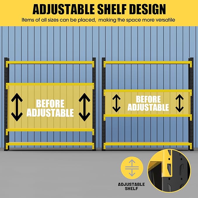 Storage Shelves Heavy Duty, Metal Garage Shelving Units, 4 Tier Storage Rack - Image 5
