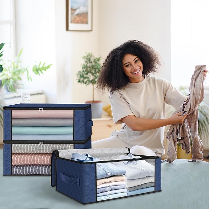 HomeHacks Storage 8-Pack Clothes Organizer Storage Bags Foldable Storage Box - Image 7