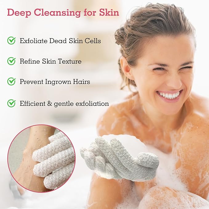 Evridwear Exfoliating Gloves for Shower, 100% Nylon Thick Soft Medium Heavy - Image 3
