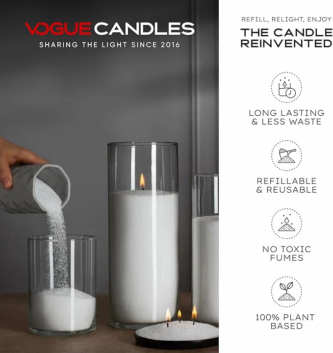 Vogue Candles 3-Pack 5 LB Refillable White Pearled Candle Sand – 15 LB Value - Image 2