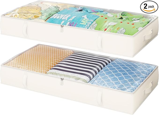 2-Pack Under Bed Storage, 6 Inches Tall Closet Organizers and Storage Bins by Makestorageclosetolife