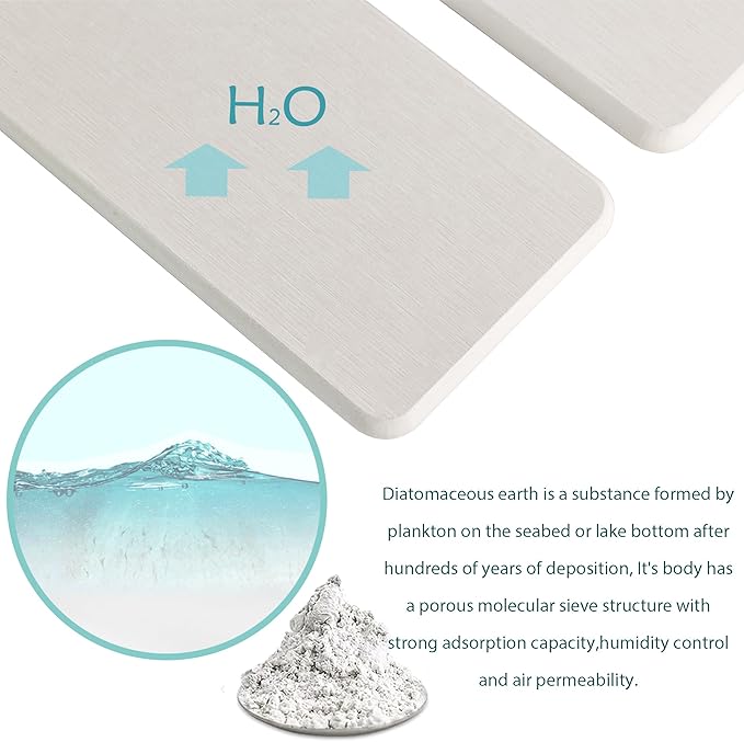 2 Pcs Water Absorbing Stone Trays, Kitchen/Bathroom Sink Soap Dish, Diatomite - Image 3