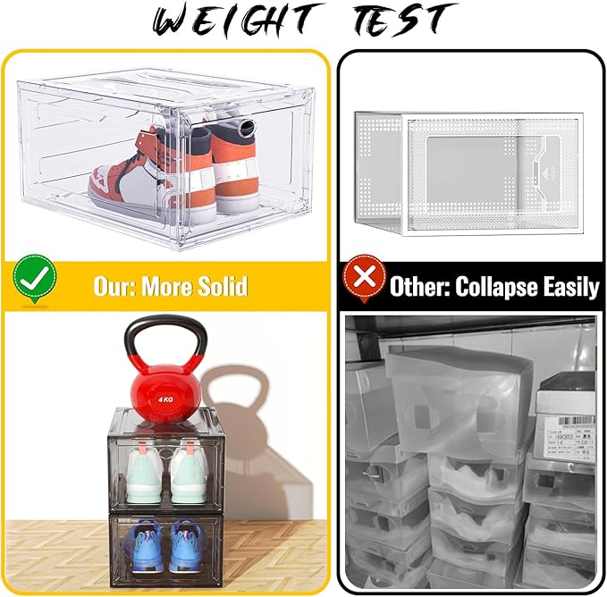 Upgrade Harder Solid Plastic Shoe Organizer, Shoe Storage - Image 3