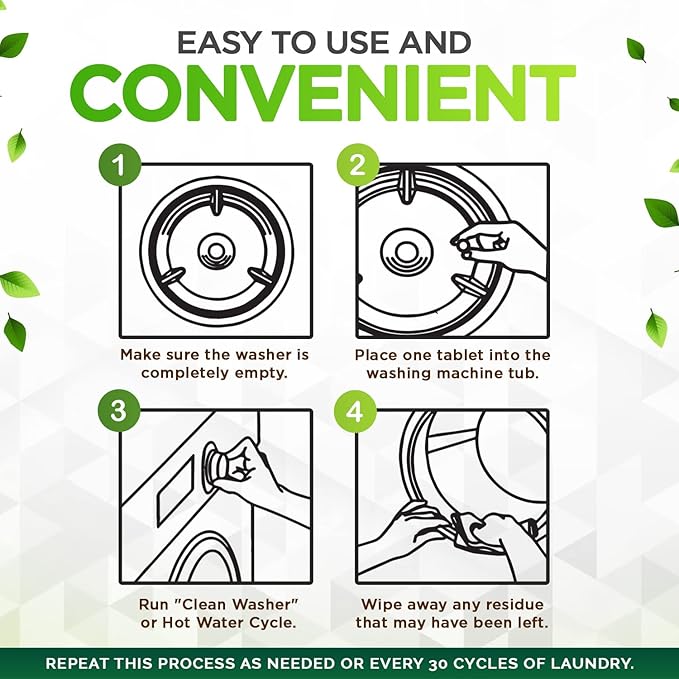 Renuv Heavy Duty Washing Machine Cleaner Descaler Tablets - Image 2