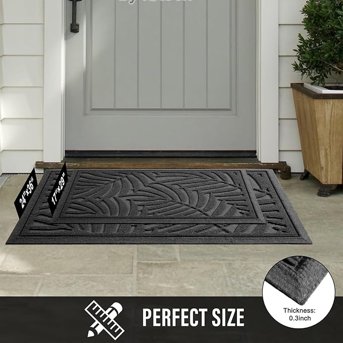Front Door Mat, Absorbent Resist Dirt Welcome Door Mat Indoor Outdoor, - Image 7