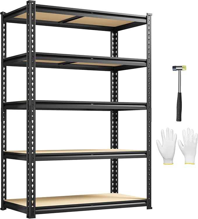 1980LBS Storage Shelves, 5-Tier Adjustable Pantry Shelves, Metal Shelving Unit by Durayloly