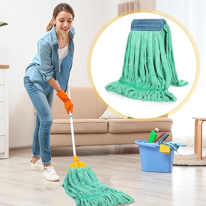 Lallisa 4 Pcs Commercial Mop Head Replacement Tube Microfiber Industrial Looped - Image 4