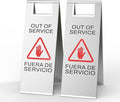 Stainless Steel Out of Service Sign Portable Foldable Sign 2-Pack by CrazyAnt